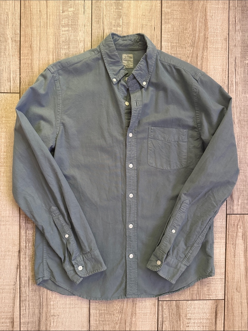 J.Crew Mens Medium SLIM Fit Button Down Shirt Slate Blue Grey  100% Cotton